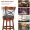 Costway Set of 4 Bar Stools Swivel 25'' Dining Bar Chairs with Rubber Wood Legs
